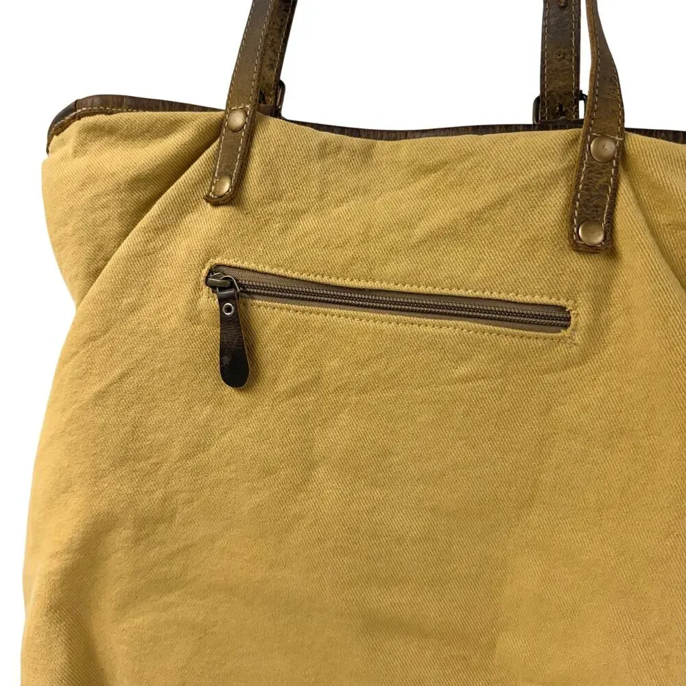 Myra Bag Tote Slouchy Southwestern Brown Textured Boho